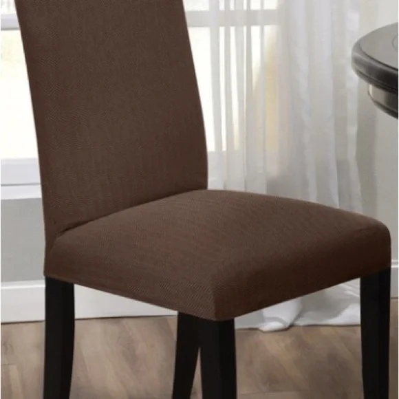 Kathy Ireland Brown Chair Slip Covers, NWT, set of 6. - Picture 2 of 3